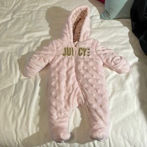Juicy Couture 0/3 month soft pink snow suit